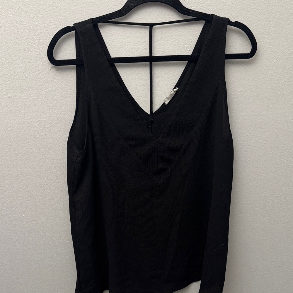 Adrienne Black V-Neck Tank Top - Picture 2 of 6